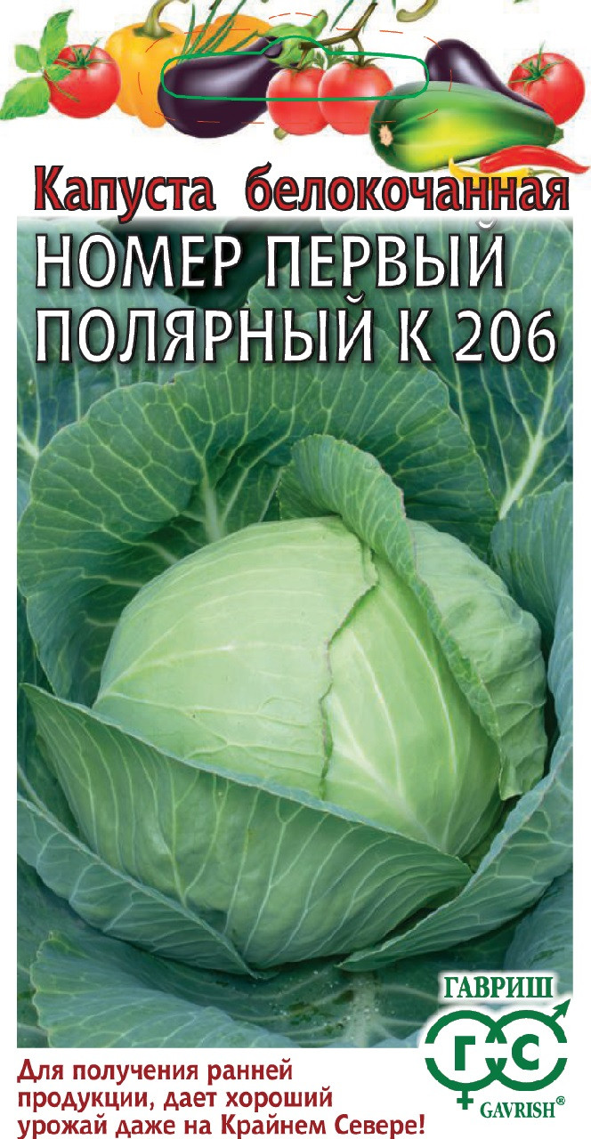 ✓ Семена Капуста белокочанная Номер первый полярный К 206, 0,5г, Гавриш,  Овощная коллекция по цене 16,10 руб. ◈ Большой выбор ◈ Купить по всей  России ✓ Интернет-магазин Гавриш ☎ 8-495-902-77-18