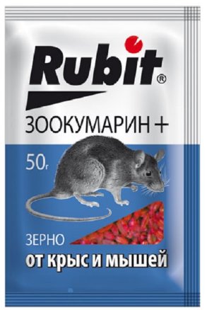 Приманка Летто Rubit Зоокумарин+, от крыс и мышей, зерно, 50г