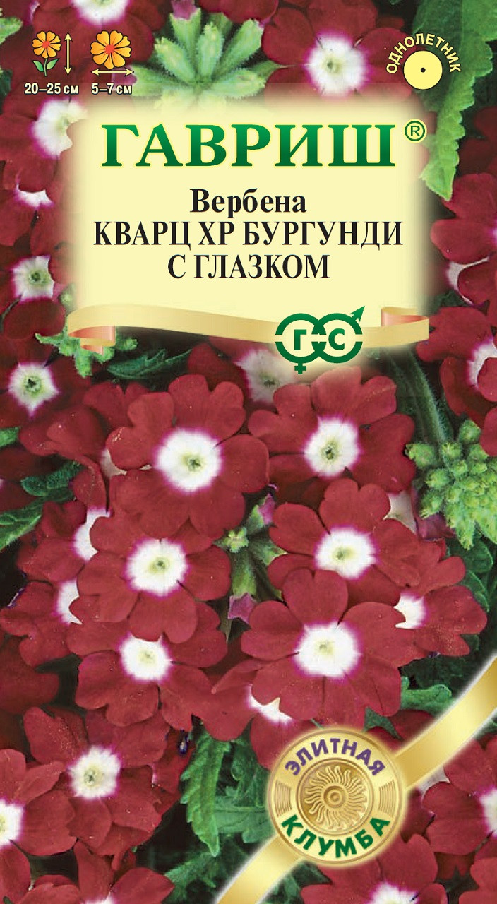 ✓ Семена Вербена гибридная Кварц XP Бургунди с глазком, 4шт, Гавриш,  Элитная клумба по цене 37,80 руб. ◈ Большой выбор ◈ Купить по всей России ✓  Интернет-магазин Гавриш ☎ 8-495-902-77-18