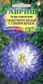 Семена Астра Мацумото белая с синим краем, 0,3г, Гавриш, Цветочная коллекция