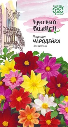 Семена Георгина Чародейка, смесь, 0,3г, Гавриш, Чудесный балкон