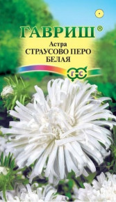 Семена Астра Страусово перо белая, 0,3г, Гавриш, Цветочная коллекция