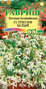 Семена Бегония боливийская Триумф белая F1, 4шт, Гавриш, Цветочная коллекция