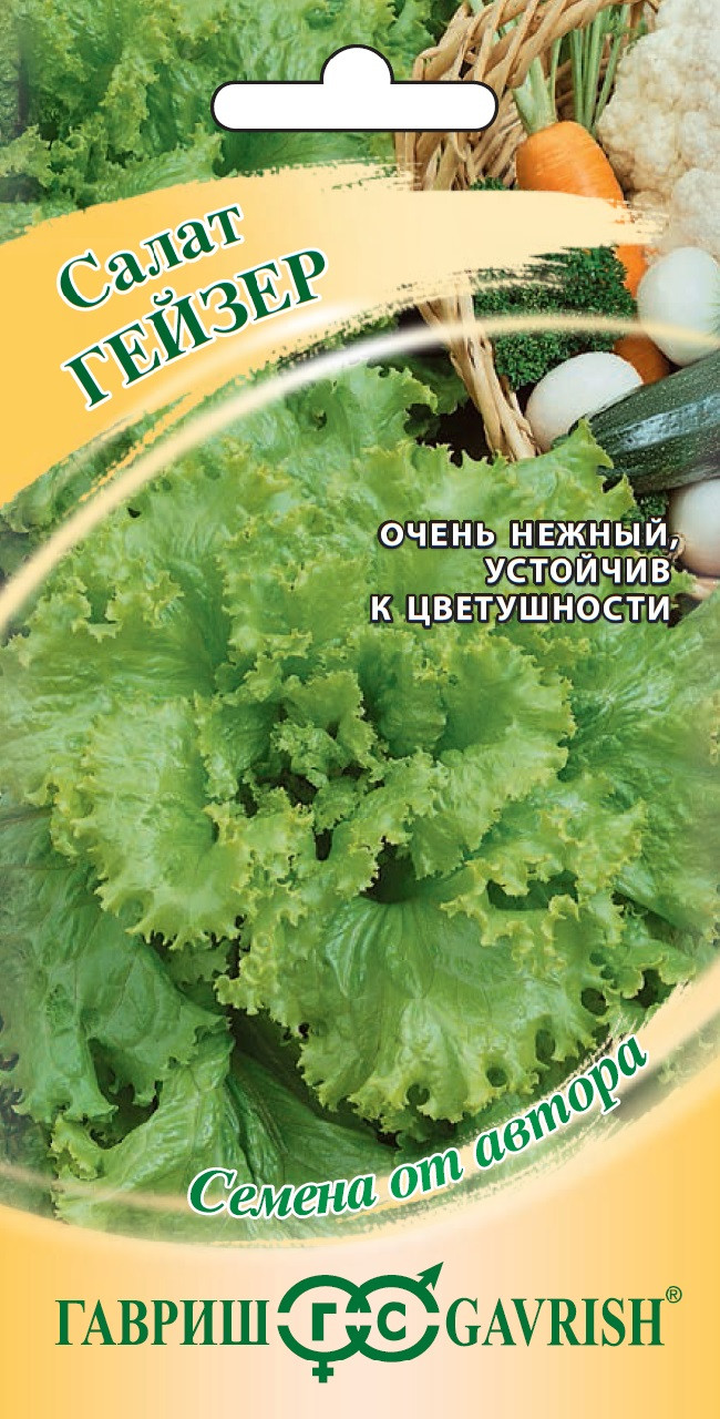 ✓ Семена Салат листовой Гейзер, 0,5г, Гавриш, Семена от автора по цене  25,20 руб. ◈ Большой выбор ◈ Купить по всей России ✓ Интернет-магазин  Гавриш ☎ 8-495-902-77-18