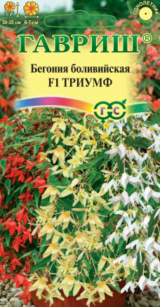 Семена Бегония боливийская Триумф F1, смесь, 5шт, Гавриш, Цветочная коллекция
