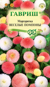 Семена Маргаритка Веселые помпоны, 0,02г, Гавриш, Цветочная коллекция