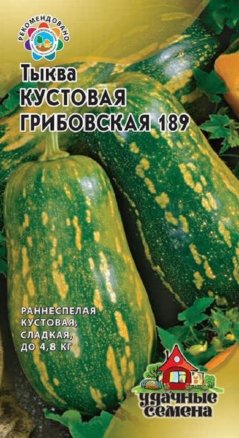 Семена Тыква Грибовская кустовая 189, 1,0г, Удачные семена