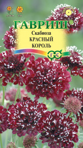 Семена Скабиоза темно-пурпурная Красный король, 7шт, Гавриш, Цветочная коллекция