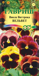 Семена Виола Вельвет, Виттрока (Анютины глазки), смесь 0,05г, Гавриш, Цветочная коллекция
