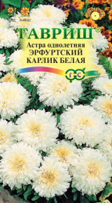 Семена Астра Эрфуртский карлик белая, 0,3г, Гавриш, Цветочная коллекция