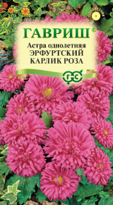 Семена Астра Эрфуртский карлик Роза, 0,3г, Гавриш, Цветочная коллекция